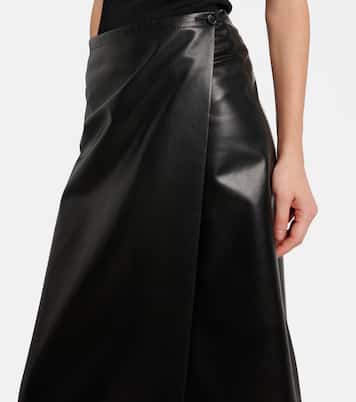 Quinn leather wrap skirt | Khaite