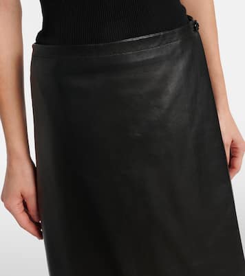 Quinn leather wrap skirt | Khaite