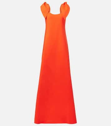Bow-detail wool-blend gown | Oscar de la Renta