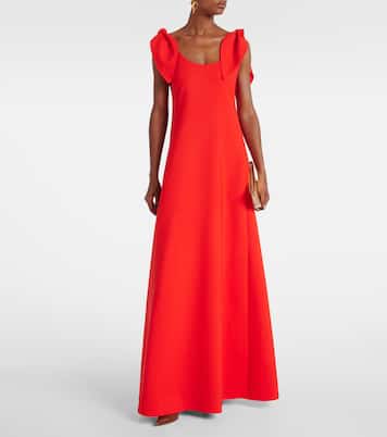 Bow-detail wool-blend gown | Oscar de la Renta