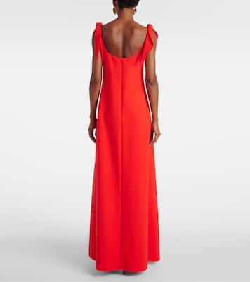 Bow-detail wool-blend gown | Oscar de la Renta