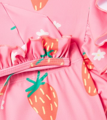 Strawberry ruffled swimsuit and cap set | Jellymallow