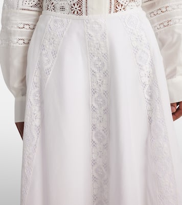 Paula's Ibiza - Gonna midi in cotone e seta | Loewe