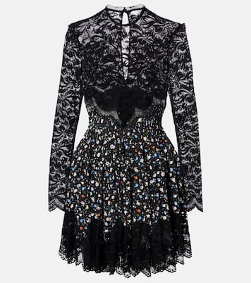 Vestido corto con encaje floral | Rabanne