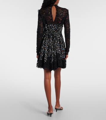 Vestido corto con encaje floral | Rabanne