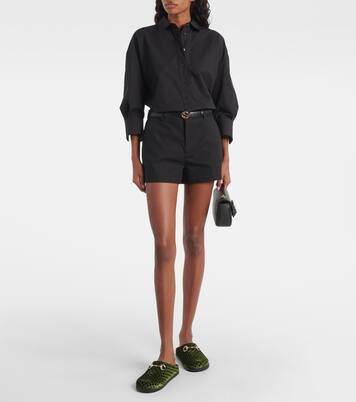 Slippers Horsebit GG aus Samt | Gucci