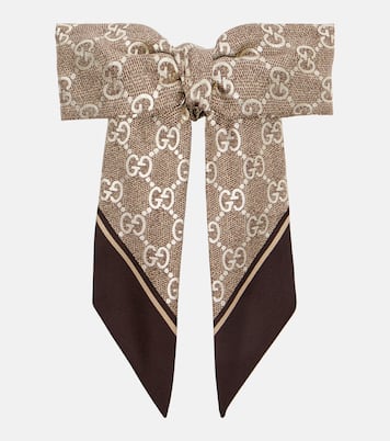 Scrunchie in seta GG con fiocco | Gucci