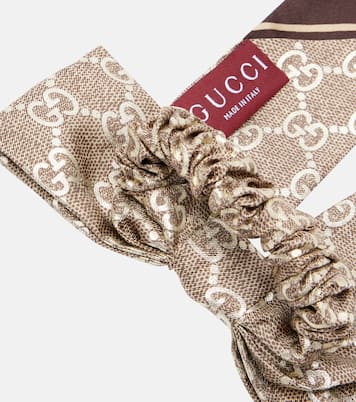 Scrunchie in seta GG con fiocco | Gucci