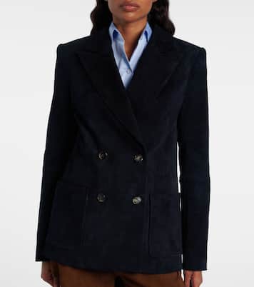 Suede double-breasted blazer | Stouls