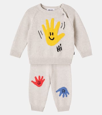 Baby cotton and wool sweater and pants set | Molo