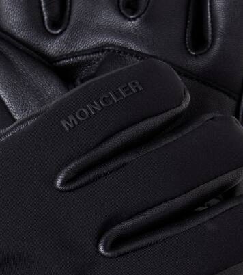 Leather-trimmed ski gloves | Moncler Grenoble Enfant