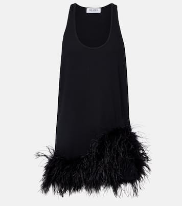Minikleid aus Rippstrick mit Federn | The Attico