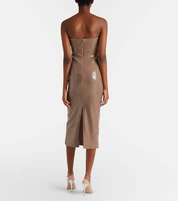 Sequined strapless midi dress | Alex Perry