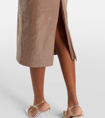 Sequined strapless midi dress | Alex Perry