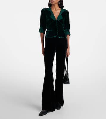 Amanda lace-trimmed velvet top | Rixo