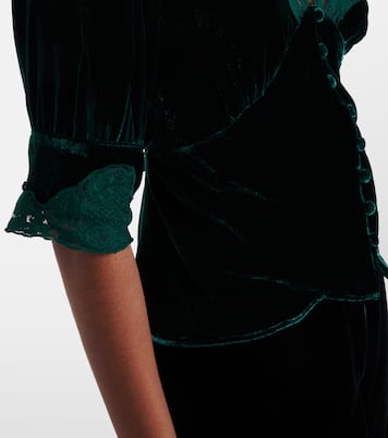 Amanda lace-trimmed velvet top | Rixo