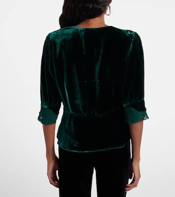 Amanda lace-trimmed velvet top | Rixo