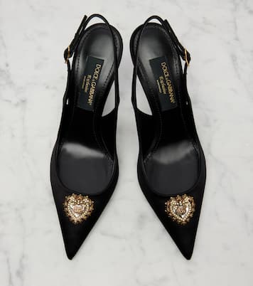 Devotion 90 satin slingback pumps | Dolce&Gabbana