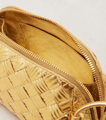 Concert Intrecciato metallic leather pouch | Bottega Veneta