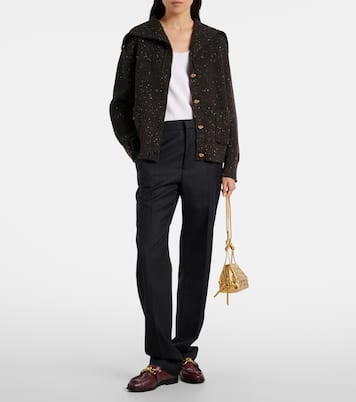 Concert Intrecciato metallic leather pouch | Bottega Veneta