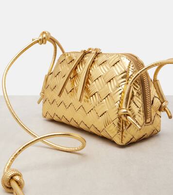 Concert Intrecciato metallic leather pouch | Bottega Veneta