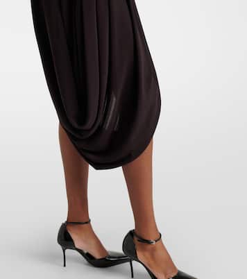 Twisted asymmetric jersey midi skirt | Alaïa