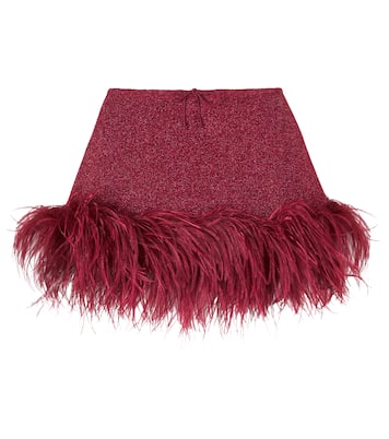 Lumière feather-trimmed skirt | Oséree Kids