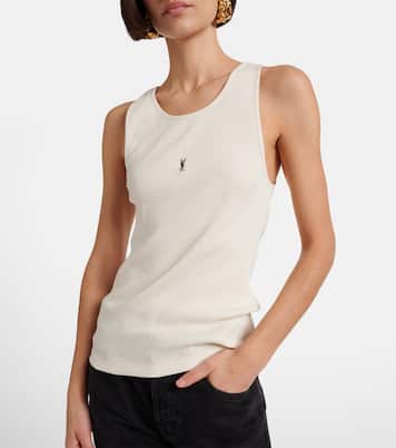 Cassandre ribbed-knit cotton tank top | Saint Laurent