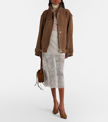 Floral lace guipure pencil skirt | Rotate