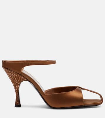 Hidden Gem embellished satin mules | Herbert Levine
