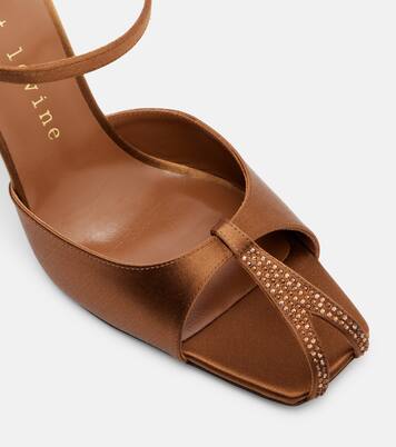 Hidden Gem embellished satin mules | Herbert Levine