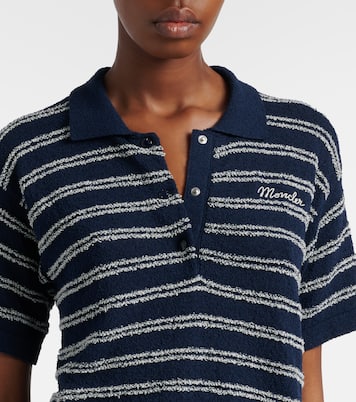 Logo striped cotton-blend polo sweater | Moncler