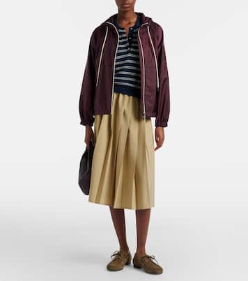 Logo striped cotton-blend polo sweater | Moncler