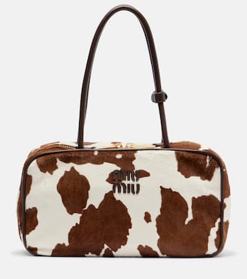 Beau cow-print calf hair shoulder bag | Miu Miu