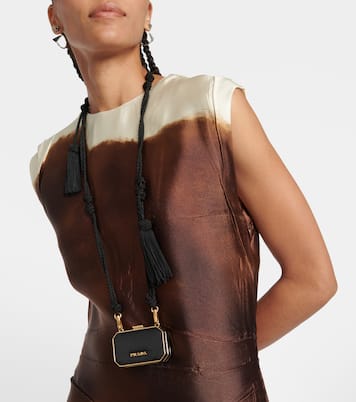 Borsa a tracolla in pelle con nappe | Prada