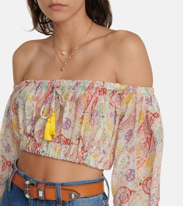 Paisley cotton and silk crop top | Etro