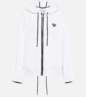 Felpa in cotone con zip e cappuccio | Prada