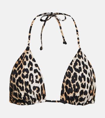 Top bikini con stampa leopardata | Ganni
