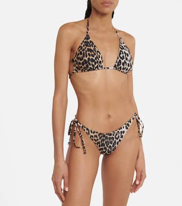 Top bikini con stampa leopardata | Ganni