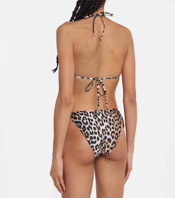 Top bikini con stampa leopardata | Ganni