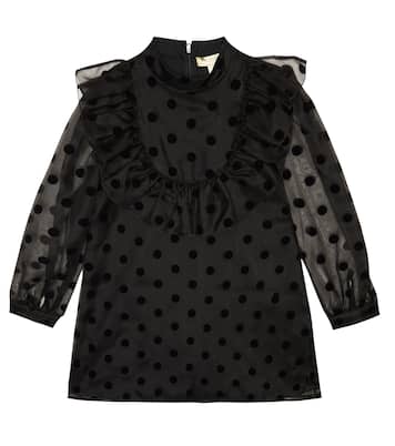 Abito in seta a pois con volant | Stella McCartney Kids