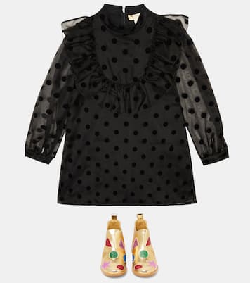 Abito in seta a pois con volant | Stella McCartney Kids