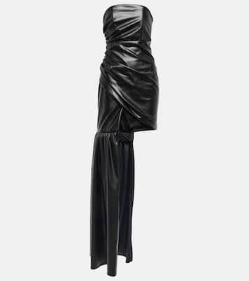 Strapless faux leather dress | David Koma