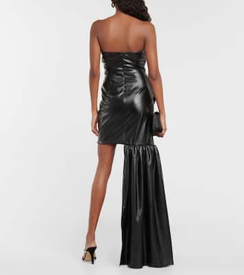 Strapless faux leather dress | David Koma