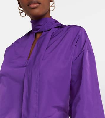 Camicia in misto cotone con lavallière | Valentino