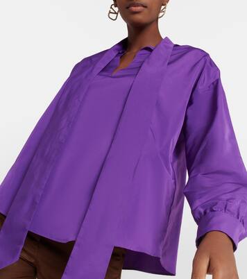 Camicia in misto cotone con lavallière | Valentino