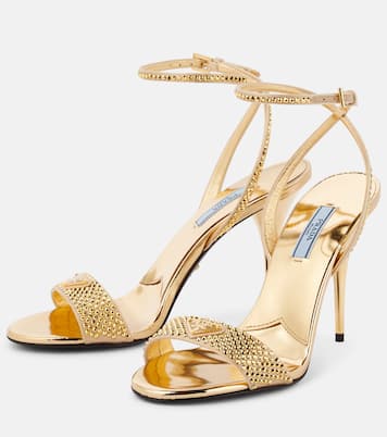 Sandali in raso con cristalli | Prada