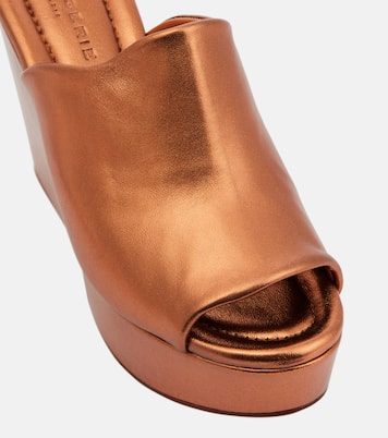Dolcy metallic leather platform mules | Clergerie