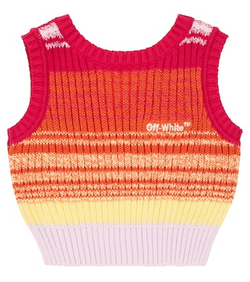 Pull sans manches rayé en coton | Off-White Kids