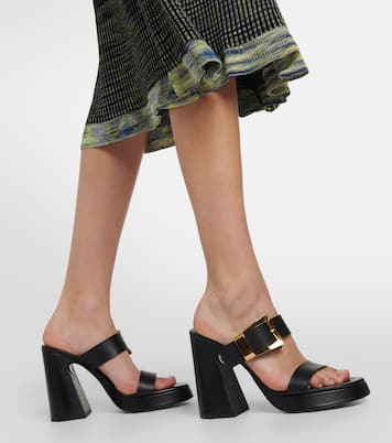 Mules Buckle Slide à plateforme en cuir | Proenza Schouler